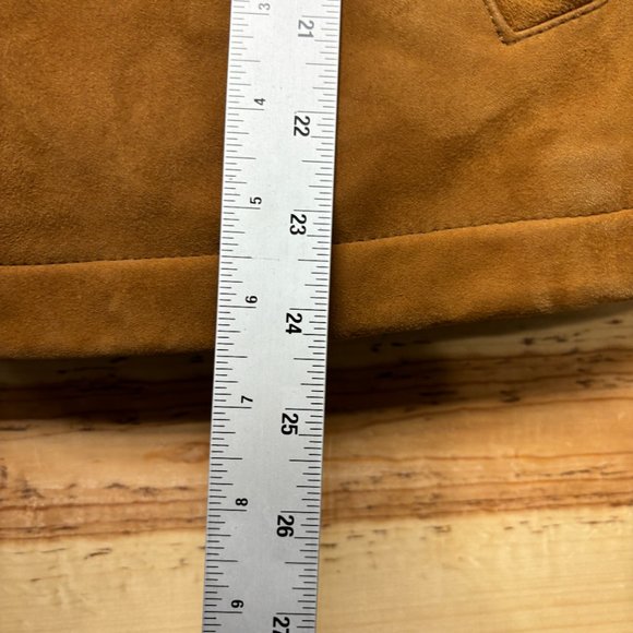 Brooks Brothers Suede Vest Mens Small Brown Full Zip Insulated Down Puffer - Picture 11 of 16